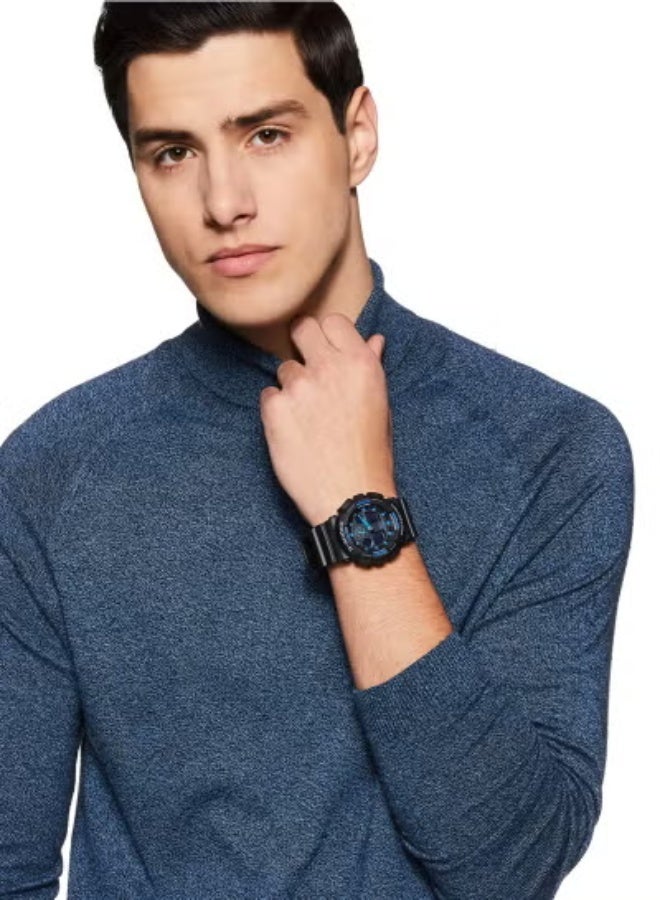 شوك ساعة كاسيو جي شوك للرجال تناظرية رقمية بتوقيت عالمي GA-100-1A2 - Image 4